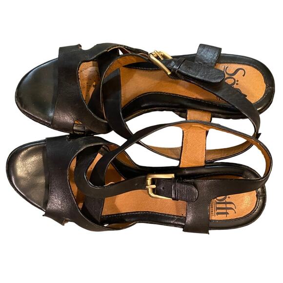 Sofft Black Platforms Sz 6 Leather Uppers No Scuffs, Scrapes on Heels. - Picture 5 of 7